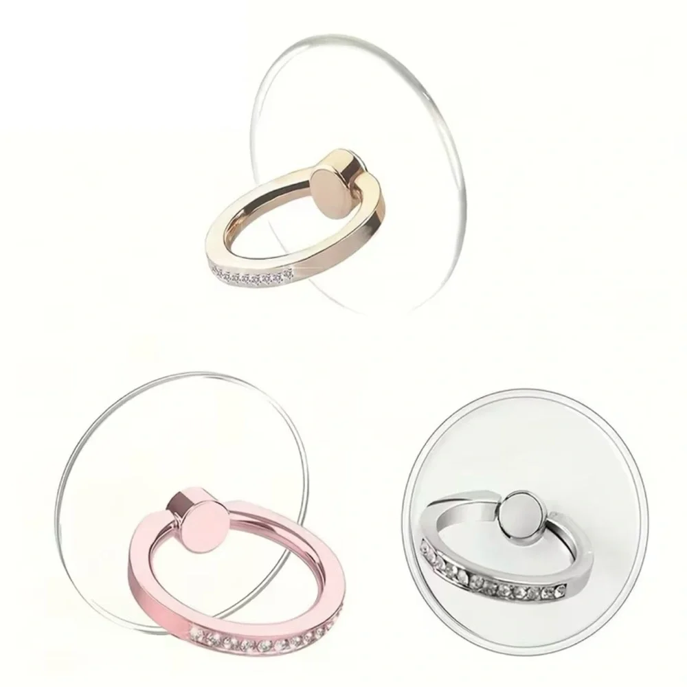 3-Pack Rhinestone Phone Ring Holder Grip Stand Rotating Bling Kickstand Set
